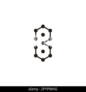 Number 3 hexagons, molecules geometric symbol simple logo vector Stock Vector