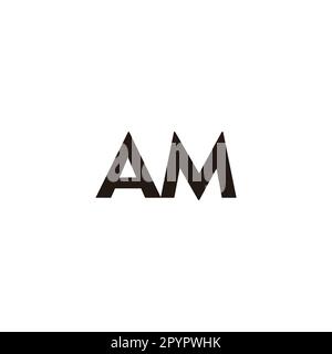 Letter AM, outline geometric symbol simple logo vector Stock Vector