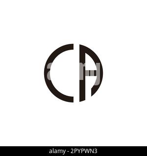 Letter CA circle geometric symbol simple logo vector Stock Vector