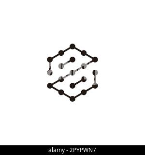 Letter Z hexagon, elegant molecules geometric symbol simple logo vector Stock Vector