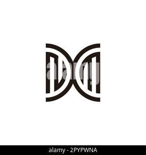 Letter NXm curve geometric symbol simple logo vector Stock Vector