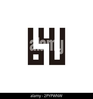 Letter bw square, unique geometric symbol simple logo vector Stock Vector
