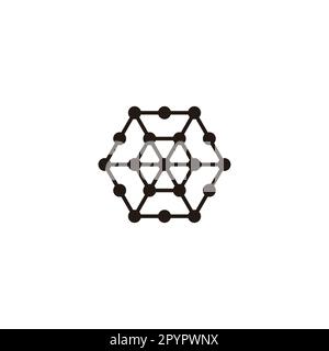 Hexagons, molecules, snowflake geometric symbol simple logo vector Stock Vector