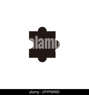 Puzzle piece geometric symbol simple logo vector Stock Vector