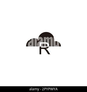 Letter R cloud geometric symbol simple logo vector Stock Vector