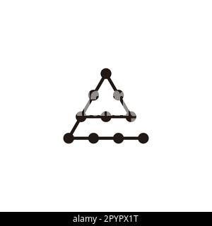 Letter e triangle, molecules geometric symbol simple logo vector Stock Vector