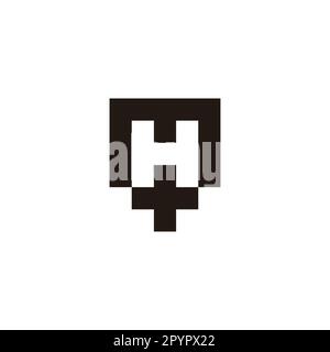 Letter H plus, square geometric symbol simple logo vector Stock Vector