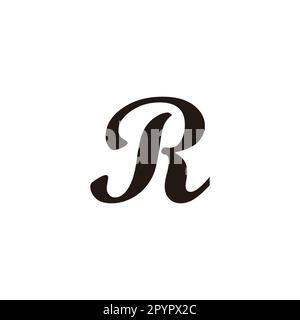 Letter JR RJ J R unique geometric symbol simple logo vector Stock Vector