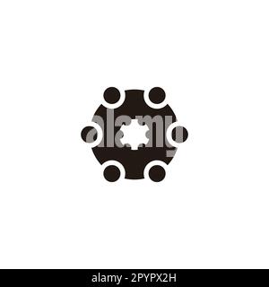 Tool, circles, hexagon geometric symbol simple logo vector Stock Vector