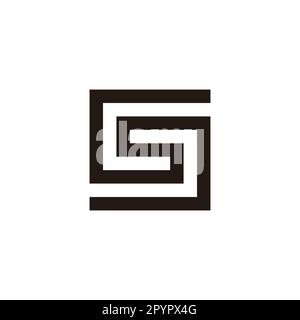 Letter s square, spiral line geometric symbol simple logo vector Stock Vector