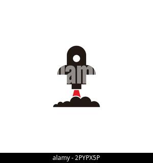 Rocket, geometric symbol simple logo vector Stock Vector