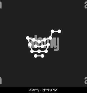 Letter G cart, molecules geometric symbol simple logo vector Stock Vector