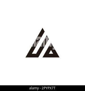 Letter u and D triangle geometric symbol simple logo vector Stock Vector