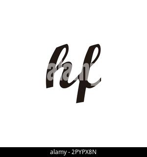 Letter hf connect geometric symbol simple logo vector Stock Vector