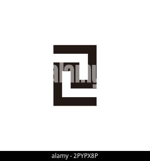 Letter N number 2 square geometric symbol simple logo vector Stock Vector