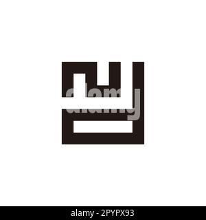Letter N and d square, stripe geometric symbol simple logo vector Stock Vector