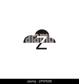 Letter Z cloud geometric symbol simple logo vector Stock Vector