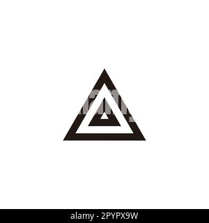 Triangle, double line geometric symbol simple logo vector Stock Vector