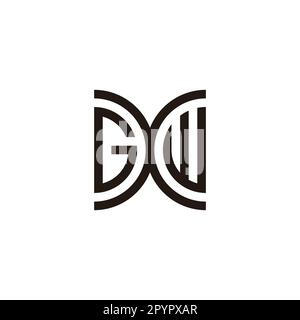 Letter GXW curve geometric symbol simple logo vector Stock Vector