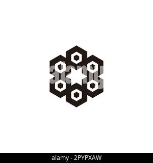 Hexagons, outline, hexagon geometric symbol simple logo vector Stock Vector
