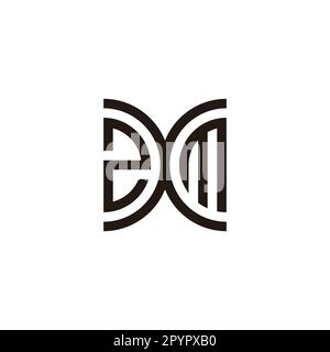 Number 2 letter xm curve geometric symbol simple logo vector Stock Vector