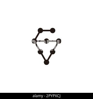 Number 6 diamond, molecules geometric symbol simple logo vector Stock Vector