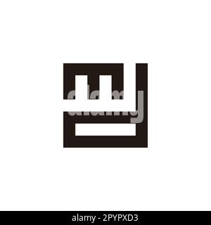 Letter md square, outline geometric symbol simple logo vector Stock Vector