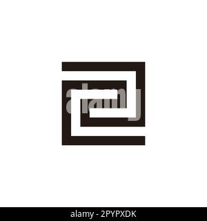 Number 2 square, spiral, double geometric symbol simple logo vector Stock Vector
