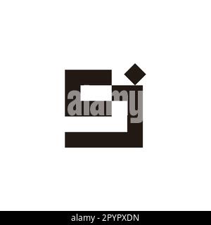 Letter cj square, unique geometric symbol simple logo vector Stock Vector