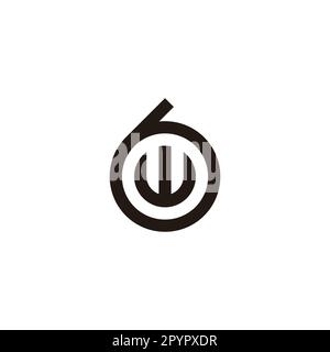 Letter w in number 6 circle geometric symbol simple logo vector Stock Vector