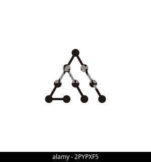 Letter m triangle, molecules geometric symbol simple logo vector Stock Vector