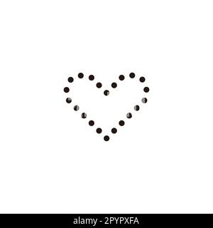 Heart, circles geometric symbol simple logo vector Stock Vector