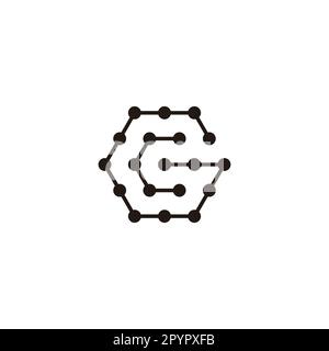 Letter C and G hexagon, molecules geometric symbol simple logo vector Stock Vector