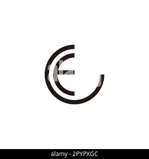 Letter EG GE E G circle, line geometric symbol simple logo vector Stock Vector
