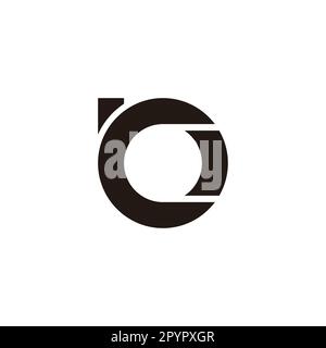 Letter Cb bC C b circle, outline geometric symbol simple logo vector Stock Vector