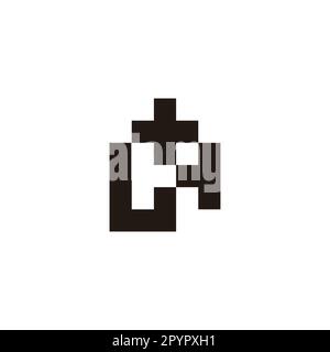 Letter LH plus, square geometric symbol simple logo vector Stock Vector