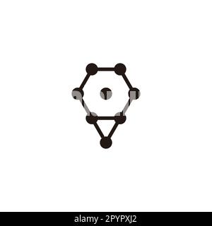 Location, hexagon molecules geometric symbol simple logo vector Stock Vector