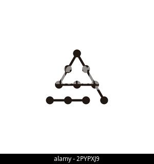 Letter q triangle, molecules geometric symbol simple logo vector Stock Vector