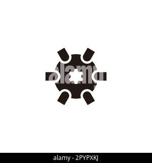 tool, bullets geometric symbol simple logo vector Stock Vector