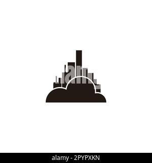 Cloud, buildings geometric symbol simple logo vector Stock Vector