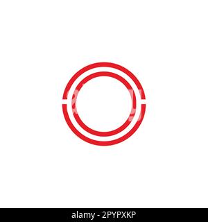 Letter UO OU U O lines, circle geometric symbol simple logo vector Stock Vector