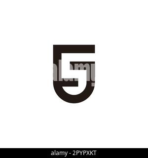 Letter G number 5 curve, outline symbol simple logo vector Stock Vector