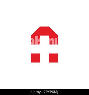 Letter n plus, squares geometric symbol simple logo vector Stock Vector