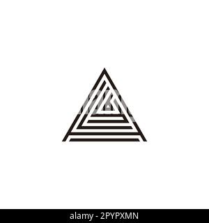 Letter A, L, y and b triangle line symbol simple logo vector Stock Vector