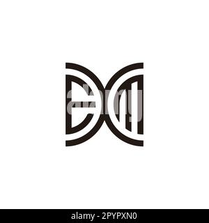 Letter EXM curve geometric symbol simple logo vector Stock Vector