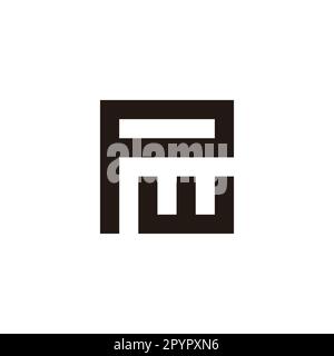 Letter pw square, unique geometric symbol simple logo vector Stock Vector