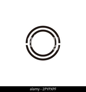 Letter no on n o circle, lines geometric symbol simple logo vector Stock Vector