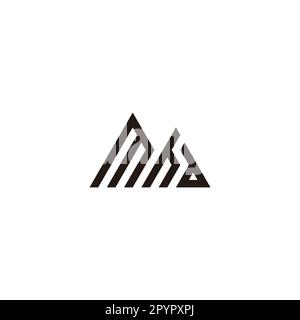Letter M, h and d triangle, mountains geometric symbol simple logo vector Stock Vector