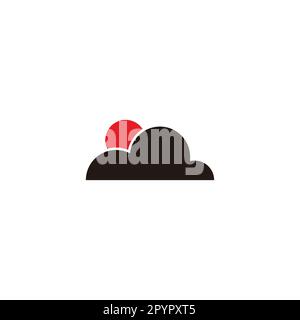 Sun and cloud geometric symbol simple logo vector Stock Vector