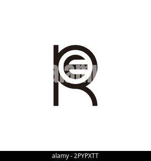 Letter e in R, circle geometric symbol simple logo vector Stock Vector